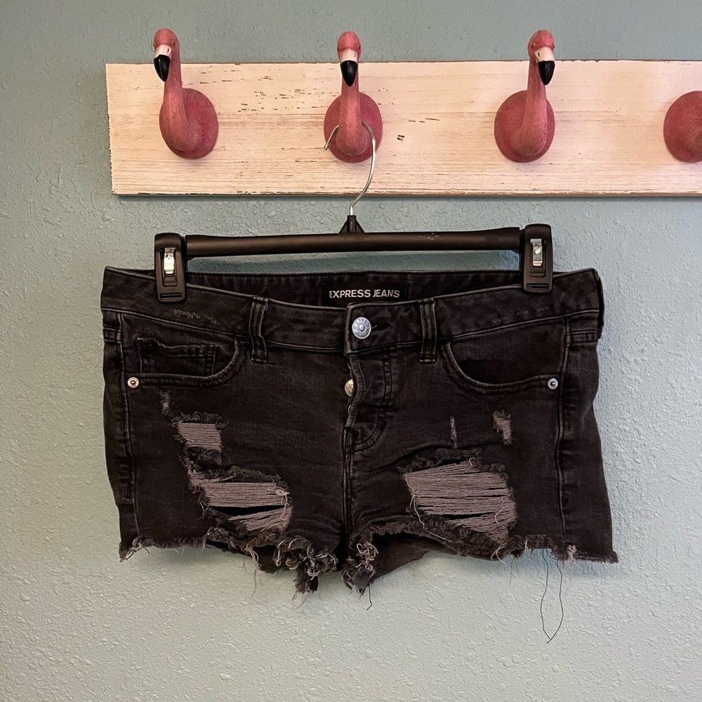 Express Black Jean cutoff Shorts Sz 8